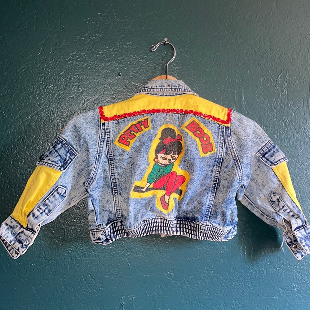 Vintage acid wash toddler jacket
